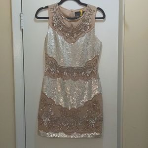 Sequin lace cutout mini dress Needle & Thread